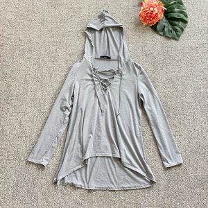 Grey Hooded Top